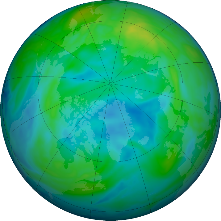 Arctic ozone map for 04 November 2019